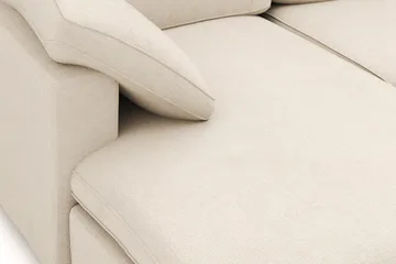 Visby 4-seters L-formet dyp vendbar sofa med sjeselong i stoff - Beige - Møbler - Sofaer - Sofaer med sjeselong - 4 seters sofa med divan