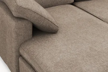 Visby 4-seters L-formet dyp vendbar sofa med sjeselong i stoff - Brun - Møbler - Sofaer - Sofaer med sjeselong - 4 seters sofa med divan
