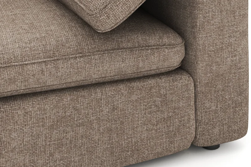Visby 4-seters L-formet dyp vendbar sofa med sjeselong i stoff - Brun - Møbler - Sofaer - Sofaer med sjeselong - 4 seters sofa med divan
