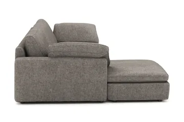 Visby 4-seters L-formet dyp vendbar sofa med sjeselong i stoff - Grå - Møbler - Sofaer - Sofaer med sjeselong - 4 seters sofa med divan