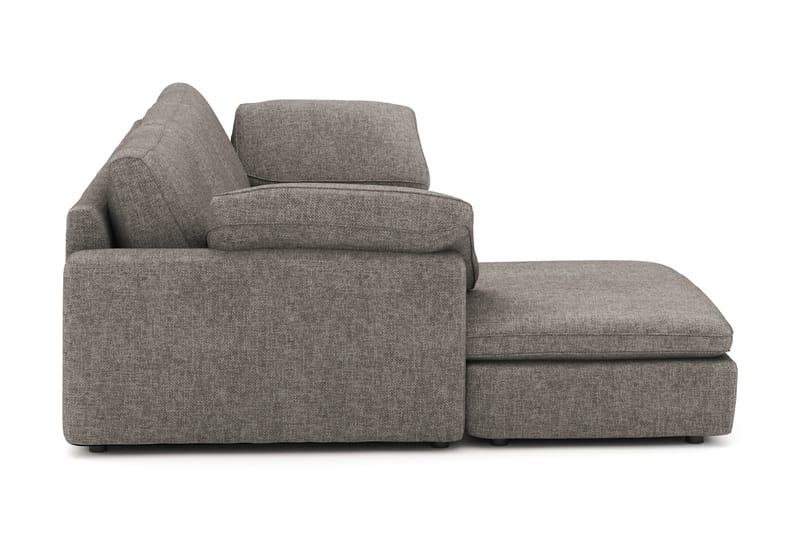 Visby 4-seters L-formet dyp vendbar sofa med sjeselong i stoff - Grå - Møbler - Sofaer - Sofaer med sjeselong - 4 seters sofa med divan