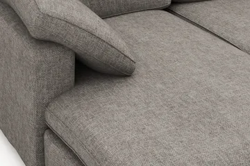Visby 4-seters L-formet dyp vendbar sofa med sjeselong i stoff - Grå - Møbler - Sofaer - Sofaer med sjeselong - 4 seters sofa med divan