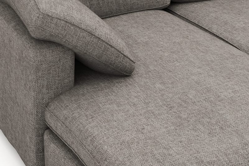 Visby 4-seters L-formet dyp vendbar sofa med sjeselong i stoff - Grå - Møbler - Sofaer - Sofaer med sjeselong - 4 seters sofa med divan