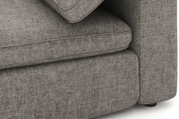 Visby 4-seters L-formet dyp vendbar sofa med sjeselong i stoff - Grå - Møbler - Sofaer - Sofaer med sjeselong - 4 seters sofa med divan