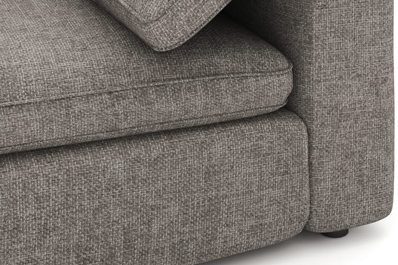 Visby 4-seters L-formet dyp vendbar sofa med sjeselong i stoff - Grå - Møbler - Sofaer - Sofaer med sjeselong - 4 seters sofa med divan