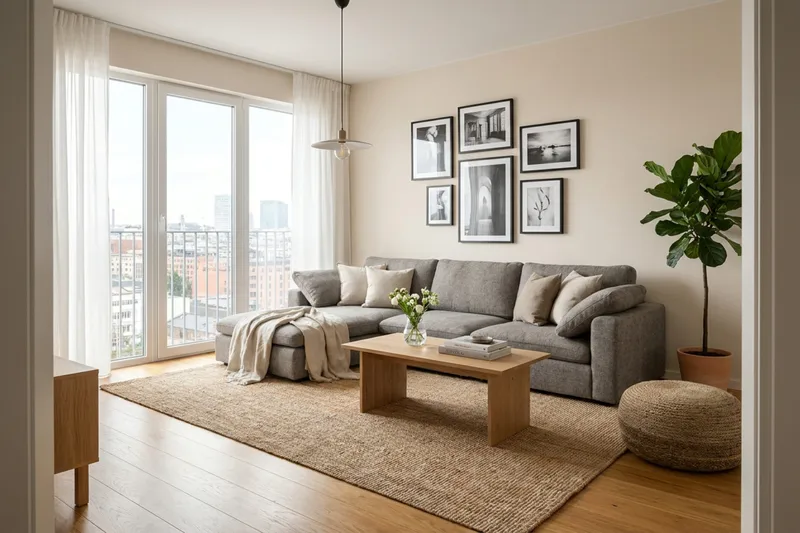 Visby 4-seters L-formet dyp vendbar sofa med sjeselong i stoff - Grå - Møbler - Sofaer - Sofaer med sjeselong - 4 seters sofa med divan