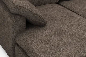 Visby 4-seters L-formet dyp vendbar sofa med sjeselong i stoff - Mørkebrun - Møbler - Sofaer - Sofaer med sjeselong - 4 seters sofa med divan