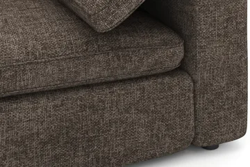 Visby 4-seters L-formet dyp vendbar sofa med sjeselong i stoff - Mørkebrun - Møbler - Sofaer - Sofaer med sjeselong - 4 seters sofa med divan