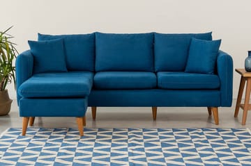 Wardenburg Divansofa Venstre - Blå - Møbler - Sofaer - Sofaer med sjeselong