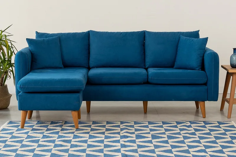 Wardenburg Divansofa Venstre - Blå - Møbler - Sofaer - Sofaer med sjeselong