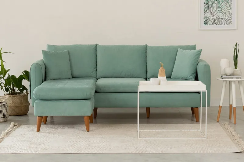 Wardenburg Divansofa Venstre - Grønn - Møbler - Sofaer - Sofaer med sjeselong