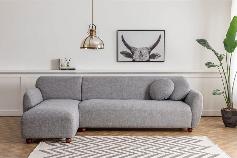 Whitecliffs Divansofa 3-seters - Grå - Møbler - Sofaer - Sofaer med sjeselong - 3 seters sofa med divan