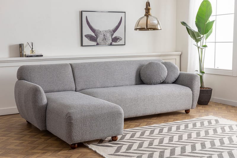 Whitecliffs Divansofa 3-seters - Grå - Møbler - Sofaer - Sofaer med sjeselong - 3 seters sofa med divan