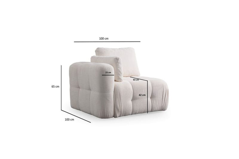 Yvara Sofa med Divan 2-sits - Beige - Møbler - Sofaer - Modulsofaer - Komplett modulsofa