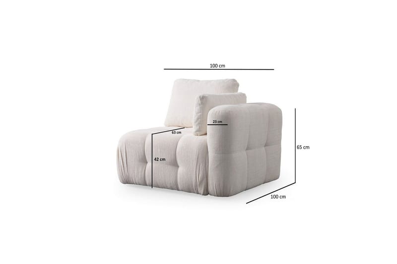 Yvara Sofa med Divan 2-sits - Beige - Møbler - Sofaer - Modulsofaer - Komplett modulsofa