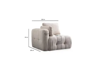 Yvara Sofa med Divan 2-sits - Beige - Møbler - Sofaer - Modulsofaer - Komplett modulsofa