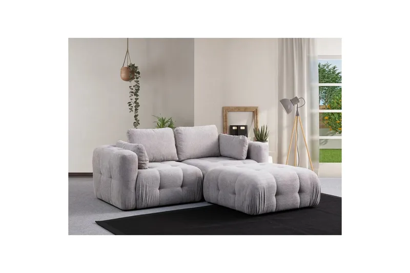 Yvara Sofa med Divan 2-sits - Lysegrå - Møbler - Sofaer - Modulsofaer - Komplett modulsofa