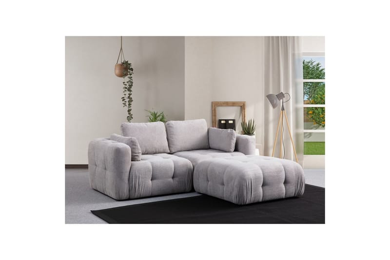Yvara Sofa med Divan 2-sits - Lysegrå - Møbler - Sofaer - Sofaer med sjeselong - 2 seters sofa med divan
