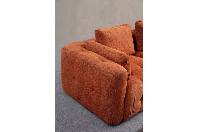 Yvara Sofa med Divan 2-sits - Oransje - Møbler - Sofaer - Modulsofaer - Komplett modulsofa