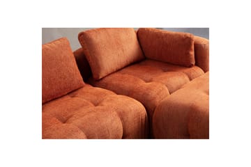 Yvara Sofa med Divan 2-sits - Oransje - Møbler - Sofaer - Sofaer med sjeselong - 2 seters sofa med divan