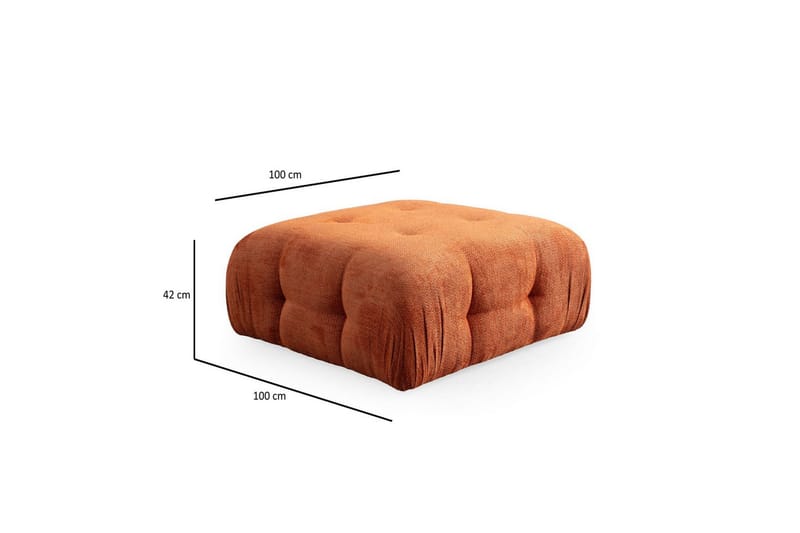 Yvara Sofa med Divan 2-sits - Oransje - Møbler - Sofaer - Sofaer med sjeselong - 2 seters sofa med divan