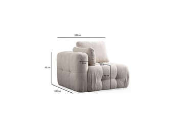 Yvara Sofa med Divan 4-sits - Beige - Møbler - Sofaer - Modulsofaer - Komplett modulsofa