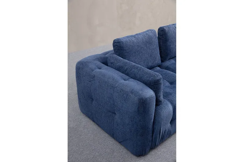 Yvara Sofa med Divan 4-sits - Blå - Møbler - Sofaer - Modulsofaer - Komplett modulsofa