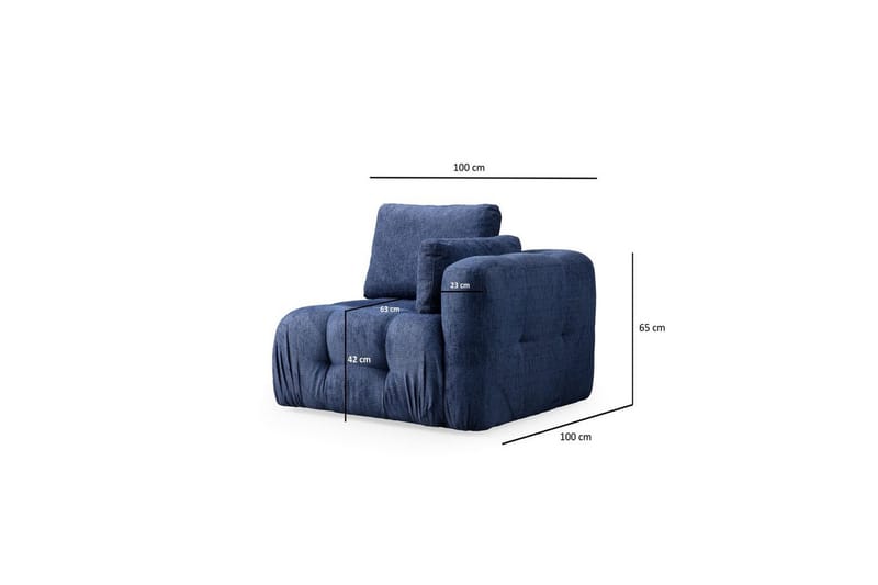 Yvara Sofa med Divan 4-sits - Blå - Møbler - Sofaer - Modulsofaer - Komplett modulsofa