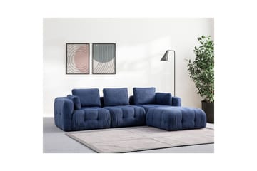 Yvara Sofa med Divan 4-sits - Blå - Møbler - Sofaer - Sofaer med sjeselong - 4 seters sofa med divan