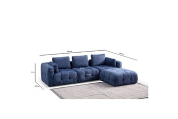Yvara Sofa med Divan 4-sits - Blå - Møbler - Sofaer - Sofaer med sjeselong - 4 seters sofa med divan