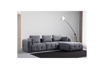 Yvara Sofa med Divan 4-sits - Grå - Møbler - Sofaer - Sofaer med sjeselong - 4 seters sofa med divan