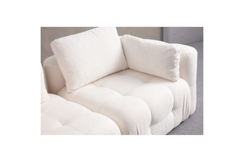 Yvara Sofa med Divan 4-sits - Hvit - Møbler - Sofaer - Sofaer med sjeselong - 4 seters sofa med divan