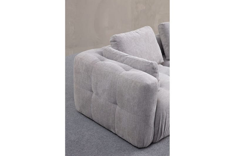 Yvara Sofa med Divan 4-sits - Lysegrå - Møbler - Sofaer - Modulsofaer - Komplett modulsofa