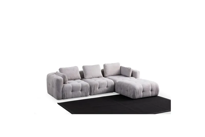 Yvara Sofa med Divan 4-sits, Lysegrå