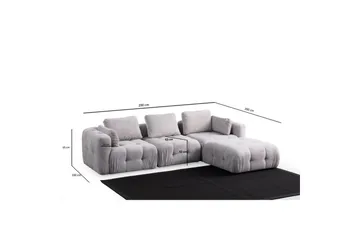 Yvara Sofa med Divan 4-sits - Lysegrå - Møbler - Sofaer - Modulsofaer - Komplett modulsofa