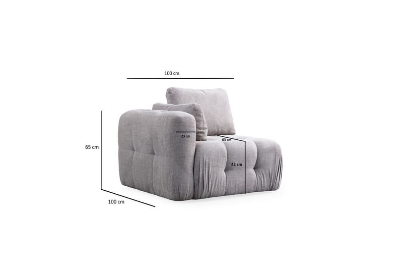 Yvara Sofa med Divan 4-sits - Lysegrå - Møbler - Sofaer - Modulsofaer - Komplett modulsofa