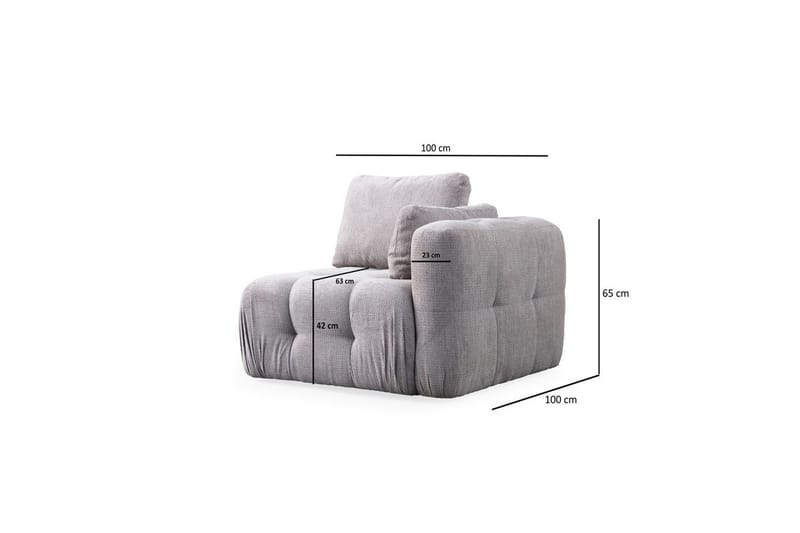 Yvara Sofa med Divan 4-sits - Lysegrå - Møbler - Sofaer - Modulsofaer - Komplett modulsofa