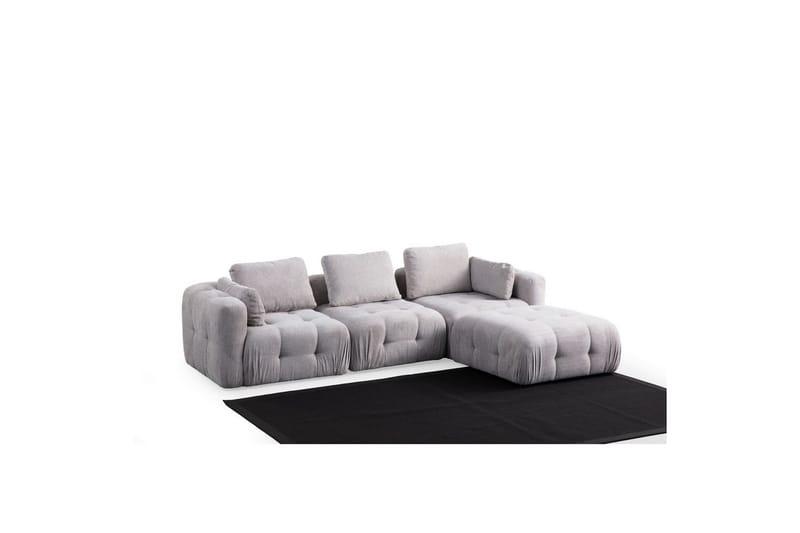 Yvara Sofa med Divan 4-sits - Lysegrå - Møbler - Sofaer - Sofaer med sjeselong - 4 seters sofa med divan