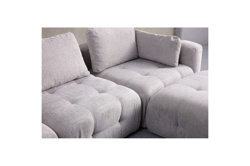 Yvara Sofa med Divan 4-sits - Lysegrå - Møbler - Sofaer - Sofaer med sjeselong - 4 seters sofa med divan