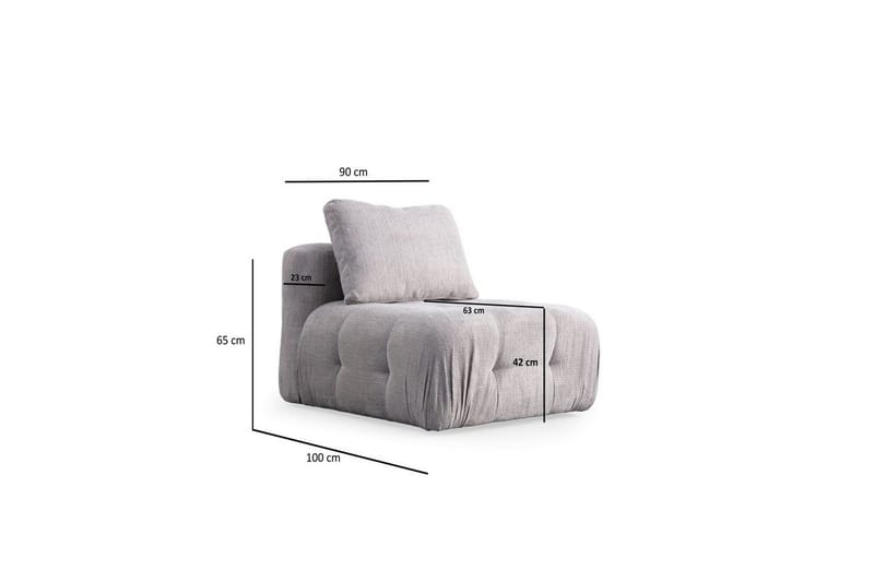 Yvara Sofa med Divan 4-sits - Lysegrå - Møbler - Sofaer - Modulsofaer - Komplett modulsofa