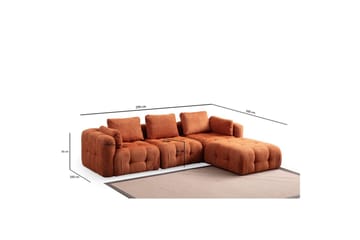 Yvara Sofa med Divan 4-sits - Oransje - Møbler - Sofaer - Sofaer med sjeselong - 4 seters sofa med divan