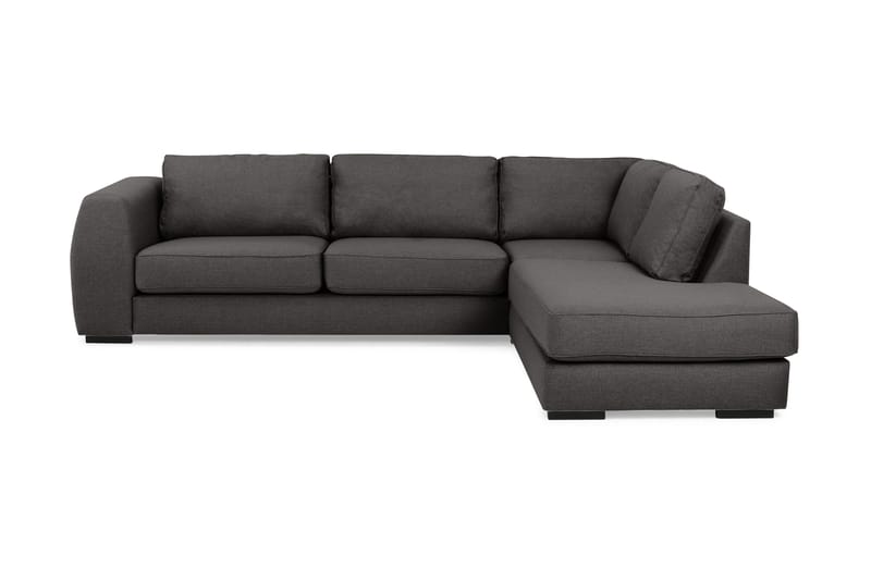 Sofa Ontario 3-seter med Sjeselong Høyre - Mørkgrå - 3 seters sofa med divan - Sofaer med sjeselong