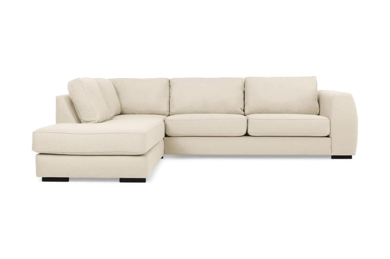 Sofa Ontario 3-seter med Sjeselong Venstre - Beige - 3 seters sofa med divan - Sofaer med sjeselong