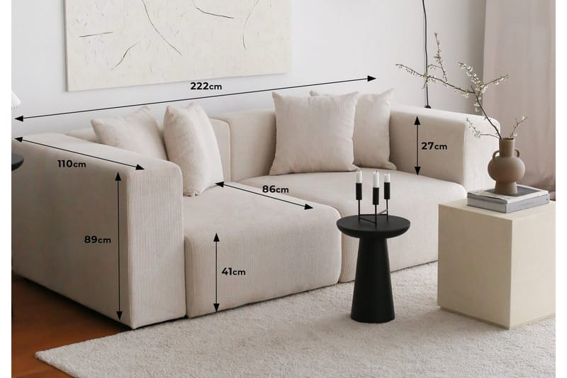 Sofa Yolo 2-sits - Hvit - 3 seter sofa
