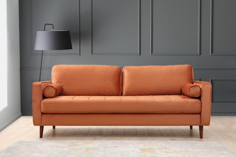 Sofa Puento 3-seters - Oransje - 3 seter sofa