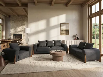 Sofagruppe 6-seter Vinliden - Mørkebrun, svart - Møbler - Sofaer - Sofagrupper