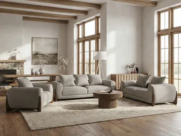Sofagruppe 6-seter Vinliden - Taupe - Møbler - Sofaer - Sofagrupper
