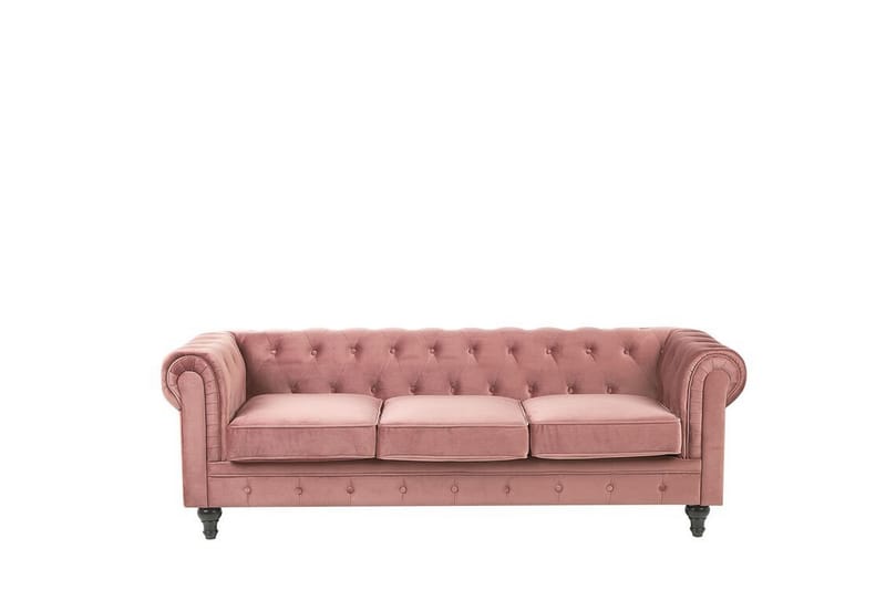 Sofagruppe Feero - Rosa/Fløyel - 3 seter sofa