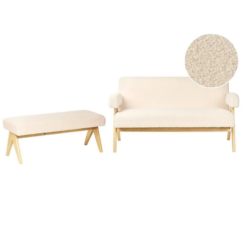 Sofagruppe Tamre, Off-white/Lys brun
