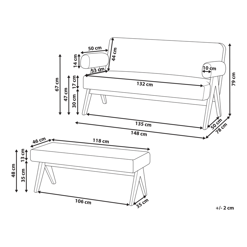 Sofagruppe Tamre - Off-white/Lys brun - Møbler - Sofaer - Sofagrupper